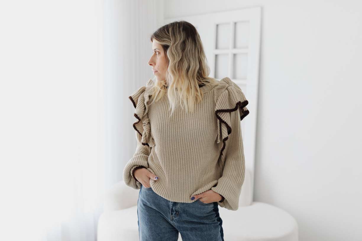 Blusa Babados Bicolor