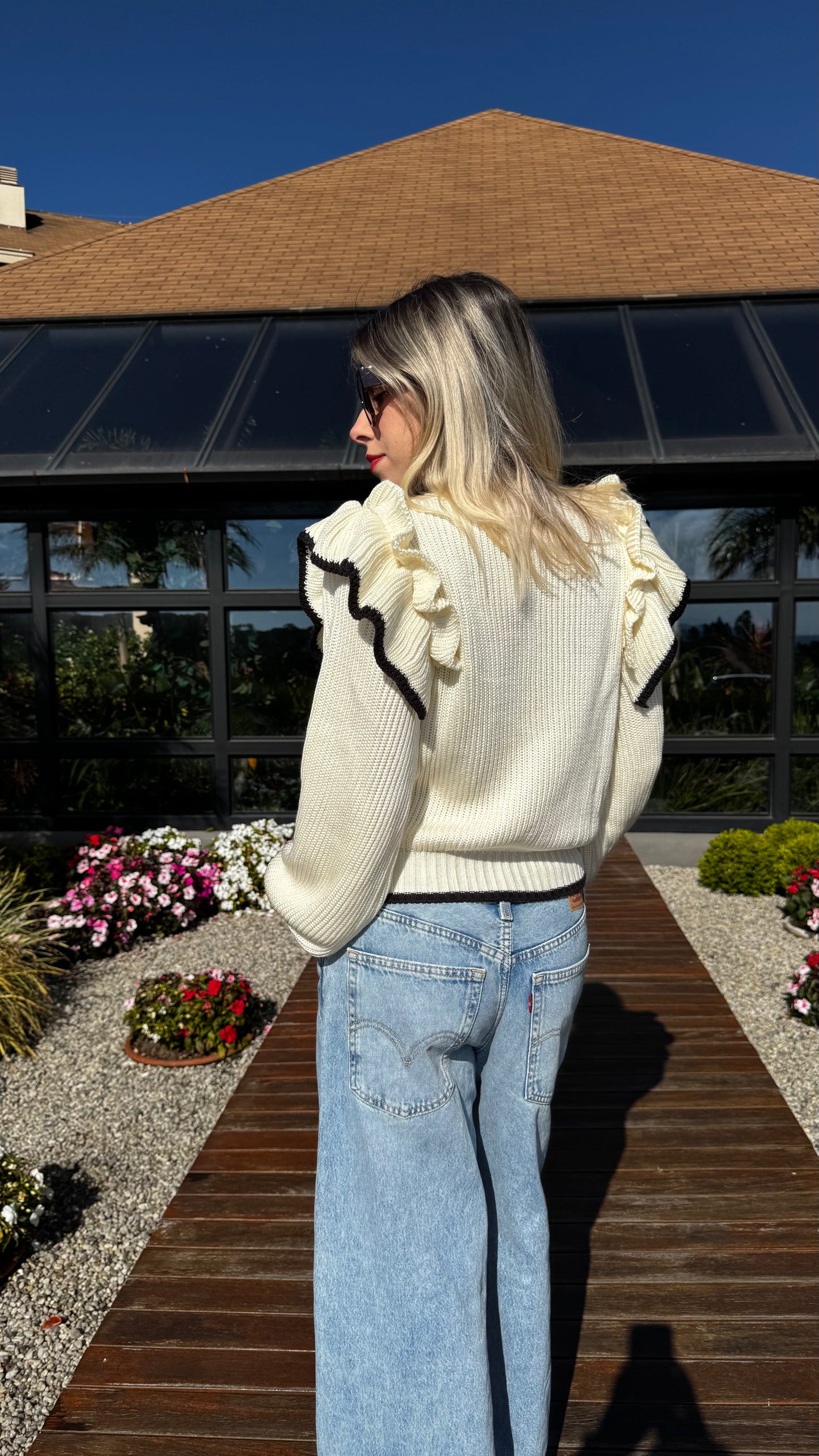 Blusa Babados Bicolor