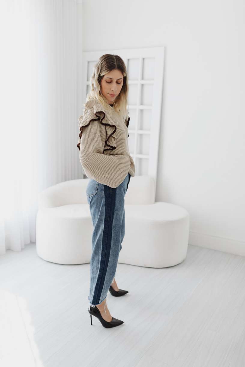 Blusa Babados Bicolor