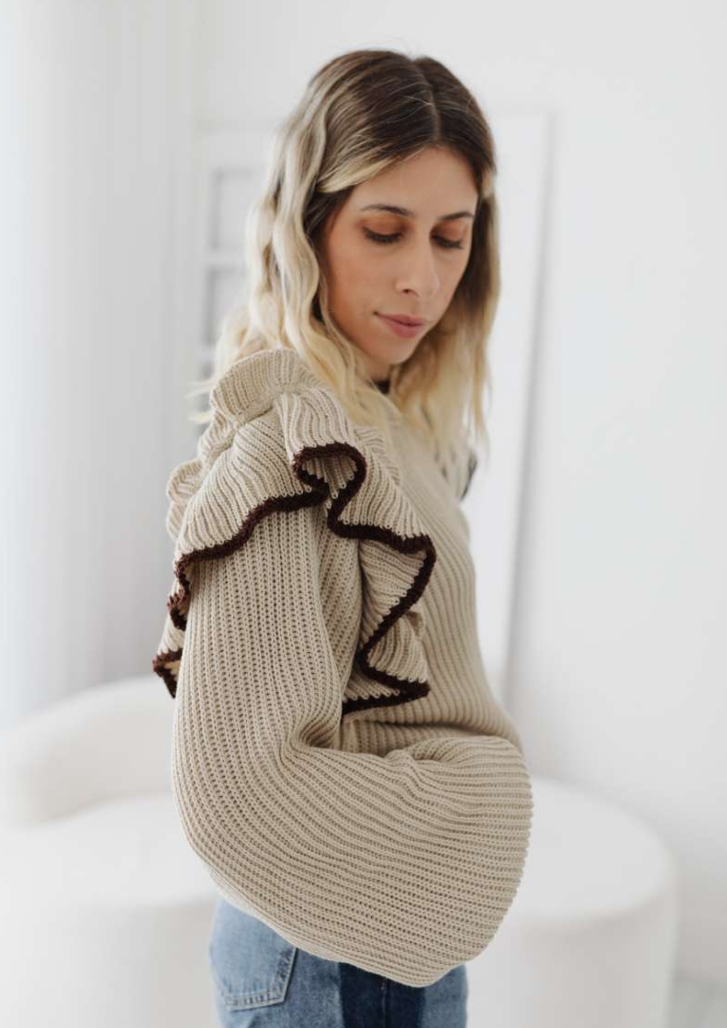 Blusa Babados Bicolor