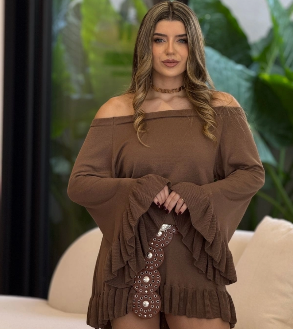 Vestido Babados Boho